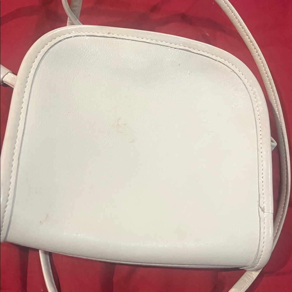 Vintage 90's Leather Coach Abbie Crossbody Bag Bone color - Picture 2 of 12